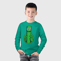 Лонгслив хлопковый детский Радужные друзья: Зеленый, цвет: зеленый — фото 2
