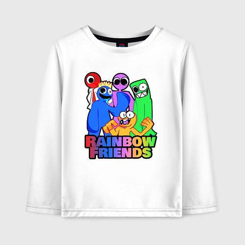 Детский лонгслив Радужные друзья персонажи игры / Белый – фото 1