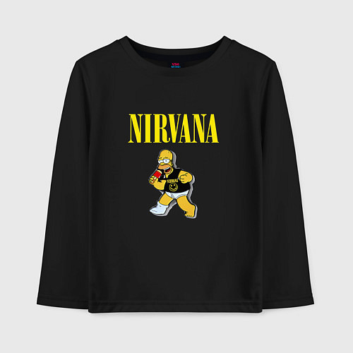 Детский лонгслив Гомер Nirvana / Черный – фото 1