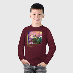 Лонгслив хлопковый детский Флэр и Кэяру, цвет: меланж-бордовый — фото 2