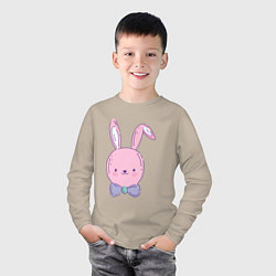 Лонгслив хлопковый детский Водяной кролик 2023, цвет: миндальный — фото 2
