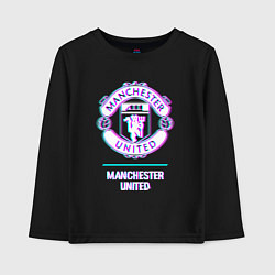 Детский лонгслив Manchester United FC в стиле glitch