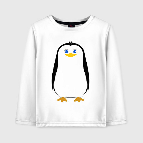 Детский лонгслив Красивый пингвин / Белый – фото 1
