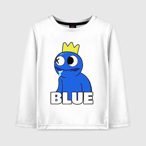 Детский лонгслив Радужные друзья Синий следит / Белый – фото 1