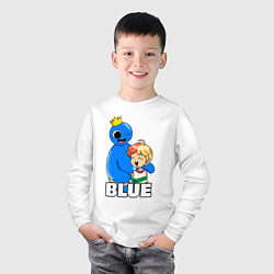 Лонгслив хлопковый детский Радужные друзья Синий и малыш, цвет: белый — фото 2