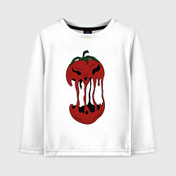 Лонгслив хлопковый детский Агрессивный красный помидор, цвет: белый