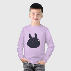 Лонгслив хлопковый детский Черный кролик - минимализм, цвет: лаванда — фото 2