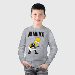 Лонгслив хлопковый детский Металлика Барт Симпсон, цвет: меланж — фото 2