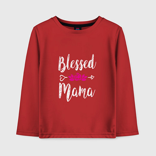 Детский лонгслив Благословенная мама / Красный – фото 1