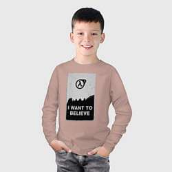 Лонгслив хлопковый детский Хочу верить в HL3, цвет: пыльно-розовый — фото 2