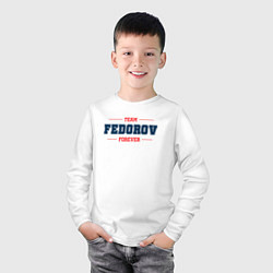 Лонгслив хлопковый детский Team Fedorov forever фамилия на латинице, цвет: белый — фото 2