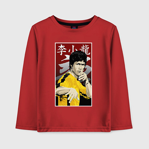 Детский лонгслив Дракон Брюс Ли / Красный – фото 1