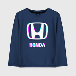 Детский лонгслив Значок Honda в стиле glitch