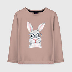 Лонгслив хлопковый детский Серый кролик, цвет: пыльно-розовый
