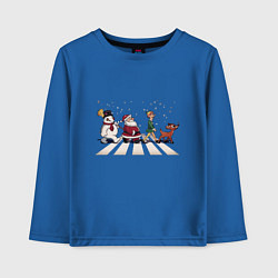Лонгслив хлопковый детский Beatles Christmas, цвет: синий
