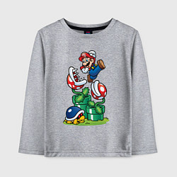 Лонгслив хлопковый детский Ретро Марио, цвет: меланж