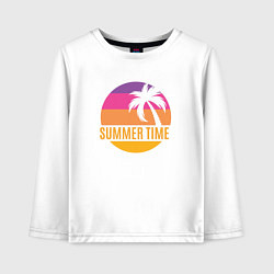 Лонгслив хлопковый детский Summer time California, цвет: белый