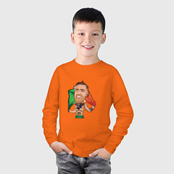 Лонгслив хлопковый детский Конор - Ирландия, цвет: оранжевый — фото 2