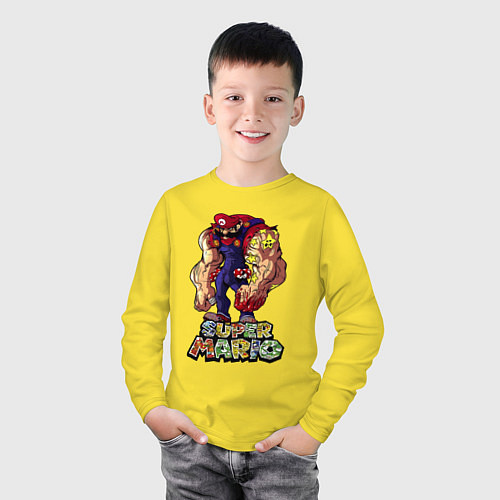 Детский лонгслив Cупер Марио / Желтый – фото 3