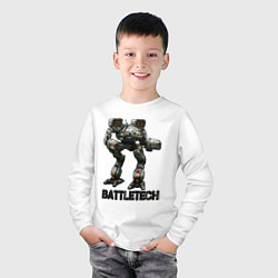 Лонгслив хлопковый детский Battletech - 16 bit, цвет: белый — фото 2
