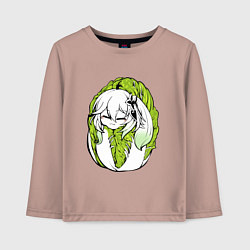 Лонгслив хлопковый детский Капуста-Нахида, цвет: пыльно-розовый
