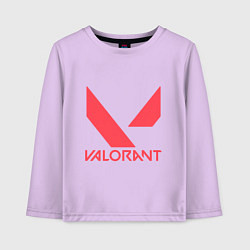 Лонгслив хлопковый детский Valorant - logo, цвет: лаванда