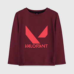 Лонгслив хлопковый детский Valorant - logo, цвет: меланж-бордовый
