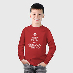 Лонгслив хлопковый детский Keep calm and getsuga tenshou, цвет: красный — фото 2