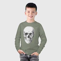 Лонгслив хлопковый детский Platinum Cut Skull, цвет: авокадо — фото 2