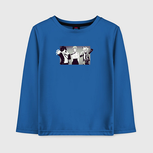Детский лонгслив Анимэ Человек-бензопила / Синий – фото 1