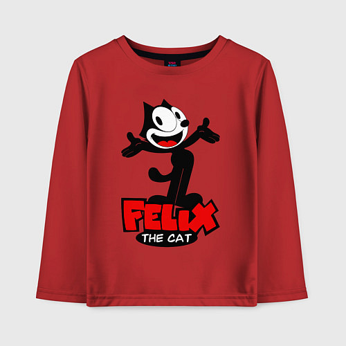 Детский лонгслив Felix the cat / Красный – фото 1