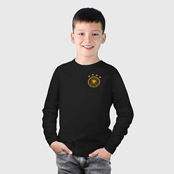 Лонгслив хлопковый детский Сборная Германии логотип, цвет: черный — фото 2