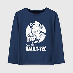 Лонгслив хлопковый детский Vault boy - join the vault tec, цвет: тёмно-синий