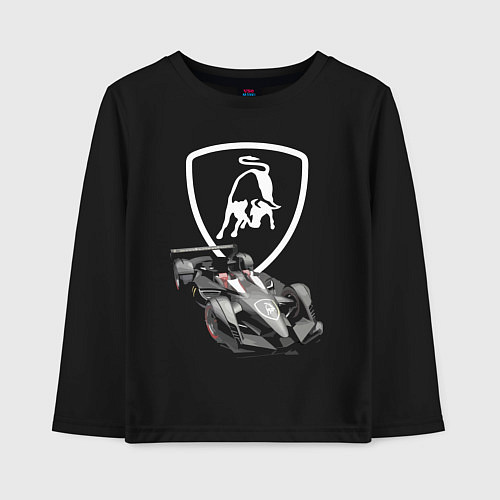 Детский лонгслив Lamborghini F1 - Italy / Черный – фото 1