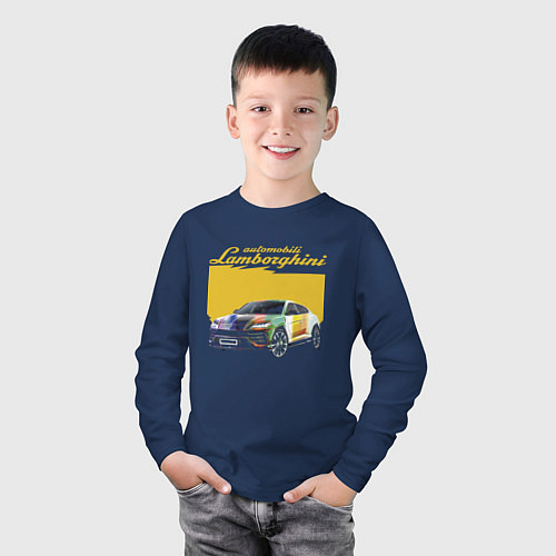 Детский лонгслив Lamborghini Urus - Italy / Тёмно-синий – фото 3
