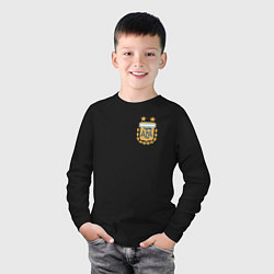 Лонгслив хлопковый детский Сборная Аргентины логотип, цвет: черный — фото 2