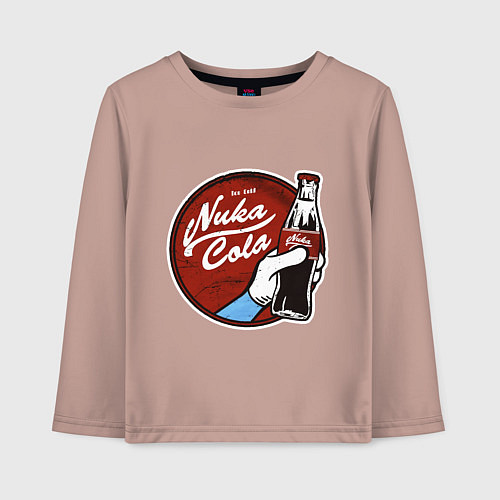 Детский лонгслив Nuka cola sticker / Пыльно-розовый – фото 1