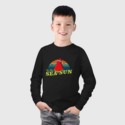 Лонгслив хлопковый детский Sea-sun, цвет: черный — фото 2