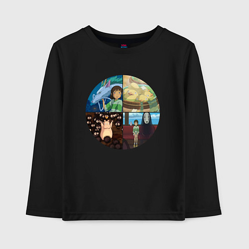 Детский лонгслив Унесенные призраками / Черный – фото 1