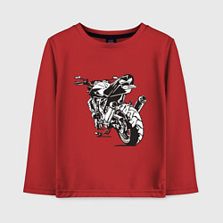 Лонгслив хлопковый детский Motorcycle, цвет: красный