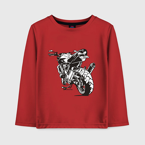 Детский лонгслив Motorcycle / Красный – фото 1