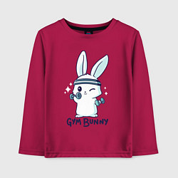 Лонгслив хлопковый детский Gym bunny, цвет: маджента