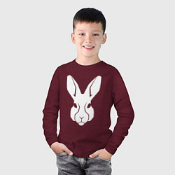 Лонгслив хлопковый детский White rabbit head, цвет: меланж-бордовый — фото 2