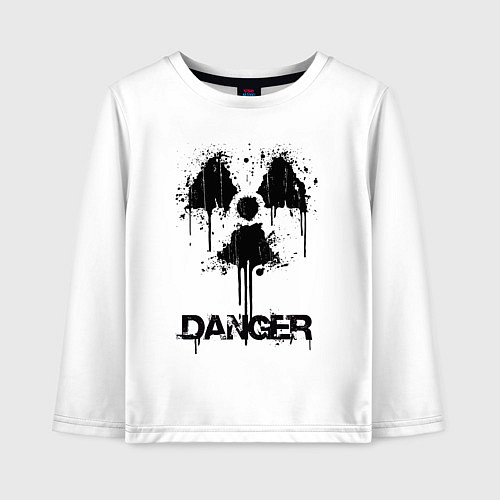 Детский лонгслив Danger radiation symbol / Белый – фото 1
