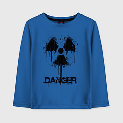 Лонгслив хлопковый детский Danger radiation symbol, цвет: синий