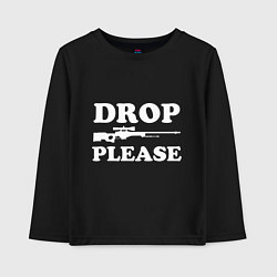 Лонгслив хлопковый детский Drop AWP Please, цвет: черный