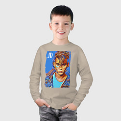 Лонгслив хлопковый детский Джонни Депп - cool dude, цвет: миндальный — фото 2