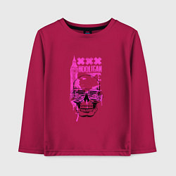 Лонгслив хлопковый детский Hooligan skull, цвет: маджента