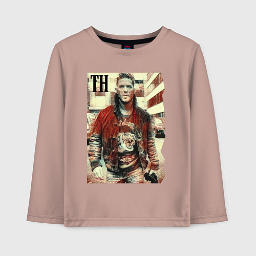 Детский лонгслив Том Харди - кинозвезда / Пыльно-розовый – фото 1