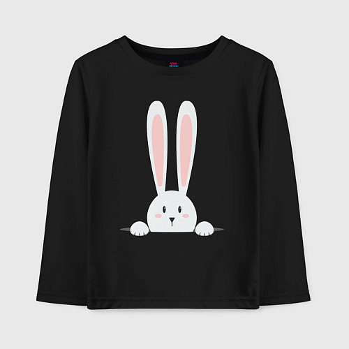 Детский лонгслив Скандинавский заяц / Черный – фото 1
